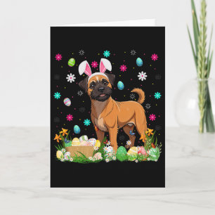Brüsseler Griffon-Hund Ostereier-Suche Hasenohren Karte