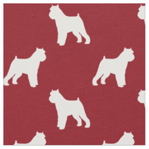 Brüsseler Griffon-Hund Silhouetten Rot und Weiß Stoff