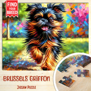 Brüsseler Griffon-Hundeporträt Acryl-Kunstdruck