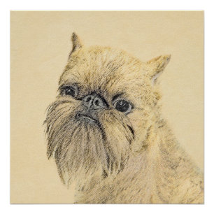 Brüsseler Griffon-Malerei - Süße originelle Hundek Poster