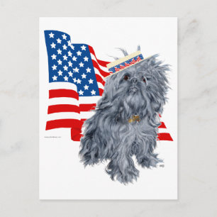 Brüsseler Griffon Patriotisch Postkarte