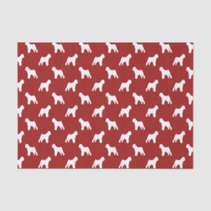 Brüsseler Griffon Silhouetten Muster Rot Seidenpapier