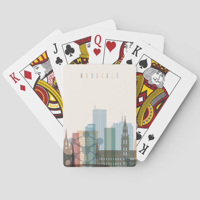 Brussels, Belgium | City Skyline Spielkarten (Rückseite)