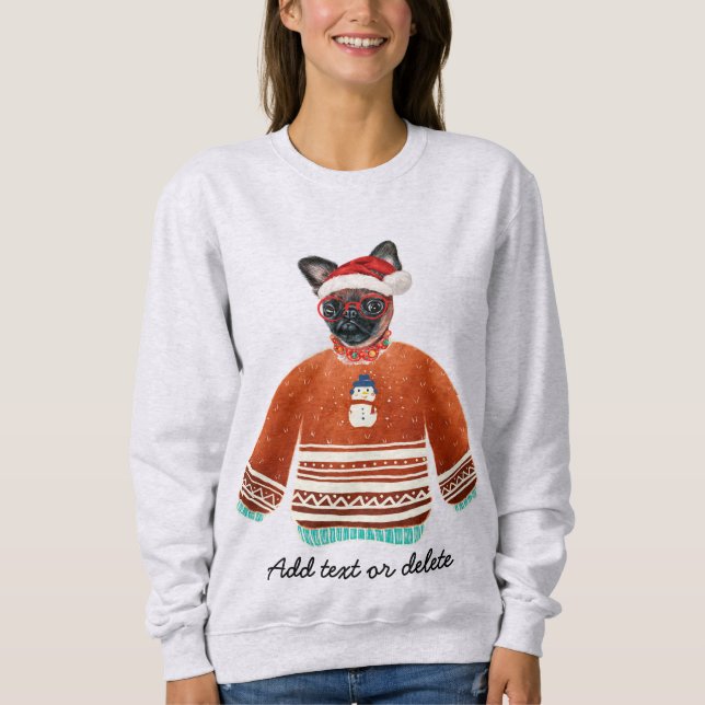 Brussels Dog Ugly Christmas Dog Mama Sweatshirt (Vorderseite)