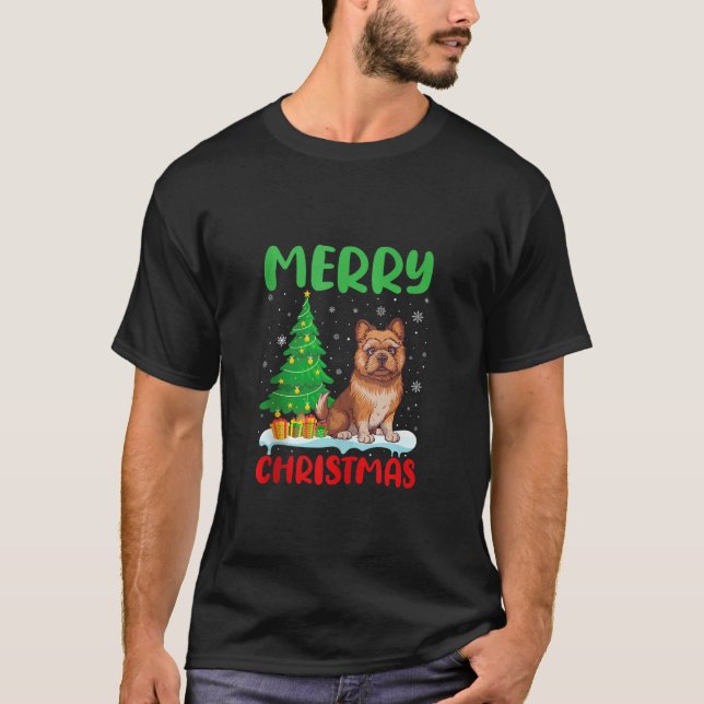 Brussels Griffon Dog Tree Xmas Sweater Ugly Christ T-Shirt (Vorderseite)