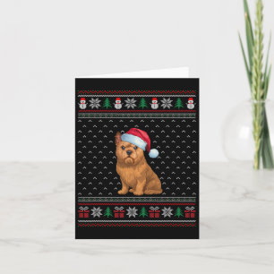 Brussels Griffon Dog Wear Weihnachtsmannmütze Ugly Karte
