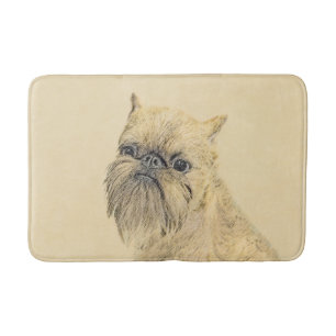 Brussels Griffon Painting - Niedliche Hundekunst Badematte