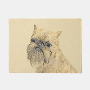 Brussels Griffon Painting - Niedliche Hundekunst Fußmatte