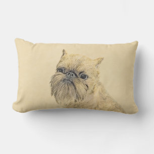 Brussels Griffon Painting - Niedliche Hundekunst Lendenkissen