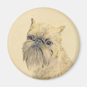 Brussels Griffon Painting - Niedliche Hundekunst Magnet