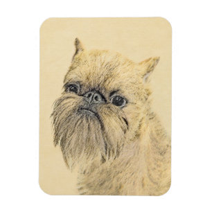 Brussels Griffon Painting - Niedliche Hundekunst Magnet
