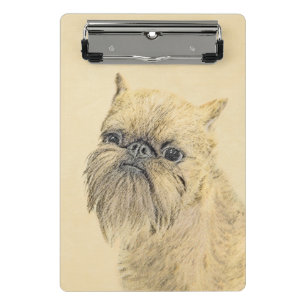 Brussels Griffon Painting - Niedliche Hundekunst Mini Klemmbrett