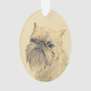 Brussels Griffon Painting - Niedliche Hundekunst Ornament