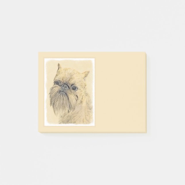 Brussels Griffon Painting - Niedliche Hundekunst Post-it Klebezettel (Vorderseite)