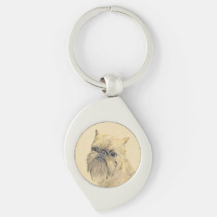 Brussels Griffon Painting - Niedliche Hundekunst Schlüsselanhänger