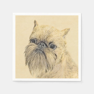Brussels Griffon Painting - Niedliche Hundekunst Serviette