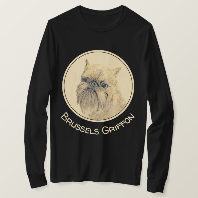 Brussels Griffon Painting - Niedliche Hundekunst T-Shirt (Design vorne)
