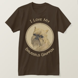 Brussels Griffon Painting - Niedliche Hundekunst T-Shirt