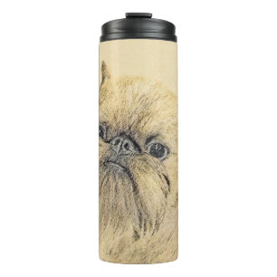 Brussels Griffon Painting - Niedliche Hundekunst Thermosbecher