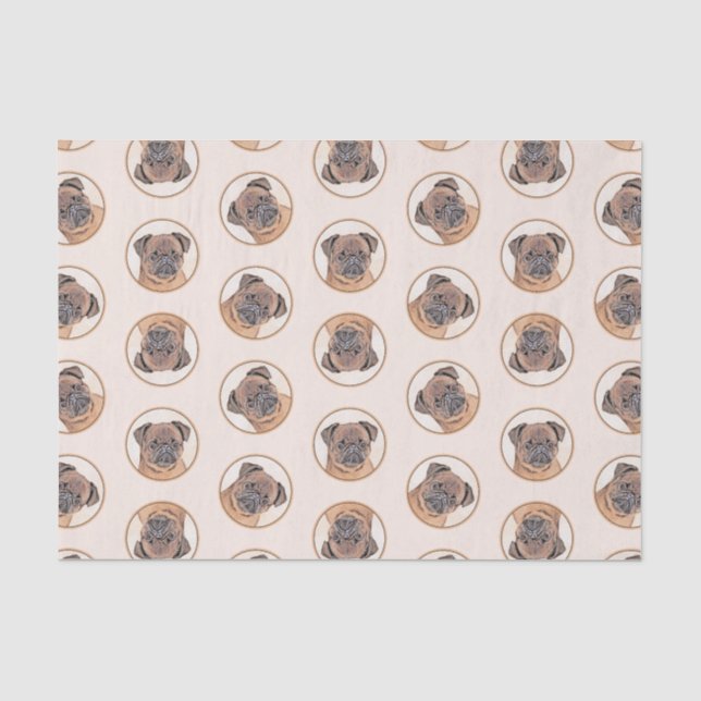 Brussels Griffon Painting Red Smooth Niedlich Dog  Seidenpapier (Vorderseite)