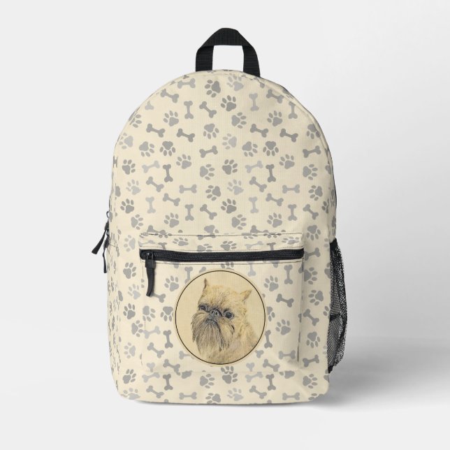 Brussels Griffon Rough Painting - Original Hunde A Bedruckter Rucksack (Vorderseite)