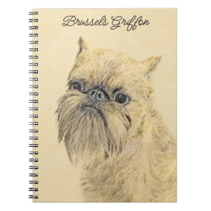 Brussels Griffon Rough Painting - Original Hunde A Notizblock