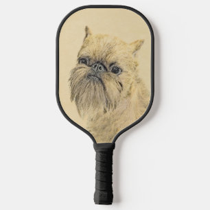 Brussels Griffon Rough Painting - Original Hunde A Pickleball Schläger