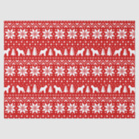 Brussels Griffon Silhouetten Christmas Pattern Red