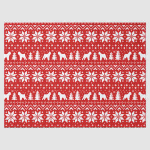 Brussels Griffon Silhouetten Christmas Pattern Red Seidenpapier