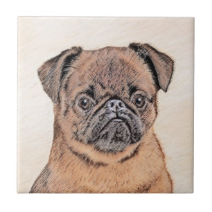 Brussels Griffon Smooth Painting Original Dog Art Fliese