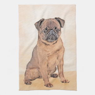 Brussels Griffon Smooth Painting Original Dog Art Geschirrtuch