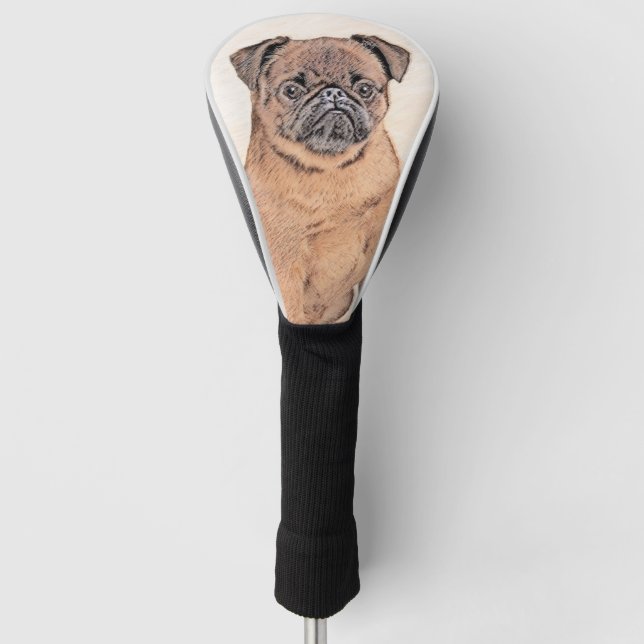 Brussels Griffon Smooth Painting Original Dog Art Golf Headcover (Vorderseite)