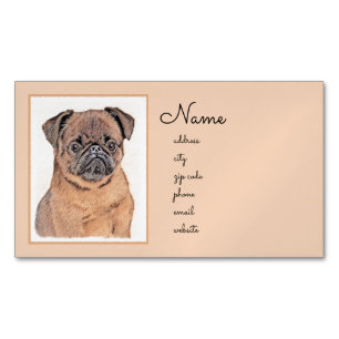 Brussels Griffon Smooth Painting Original Dog Art Magnetische Visitenkarte