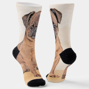 Brussels Griffon Smooth Painting Original Dog Art Socken