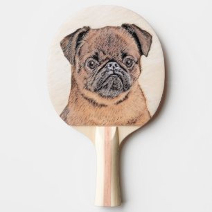 Brussels Griffon Smooth Painting Original Dog Art Tischtennis Schläger