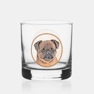Brussels Griffon Smooth Painting Original Dog Art Whiskyglas