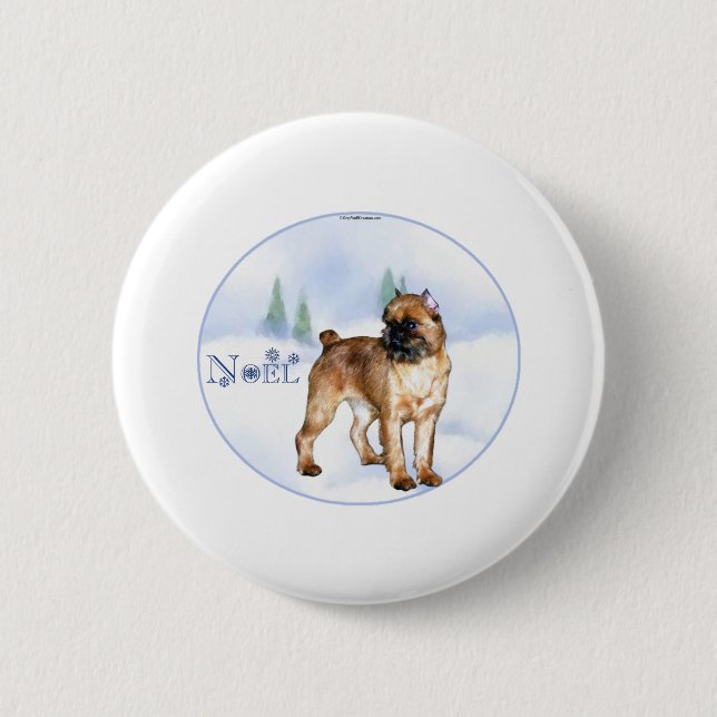 Brussels Griffon Weihnachten Button (Vorderseite)