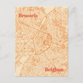 Brussels Map Postkarte