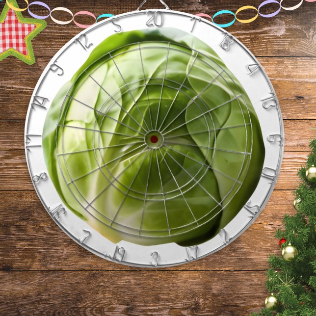 Brussels Sprout Funny Christmas Dartscheibe (A funny novelty Christmas dartboard featuring a picture of a giant brussels sprout)
