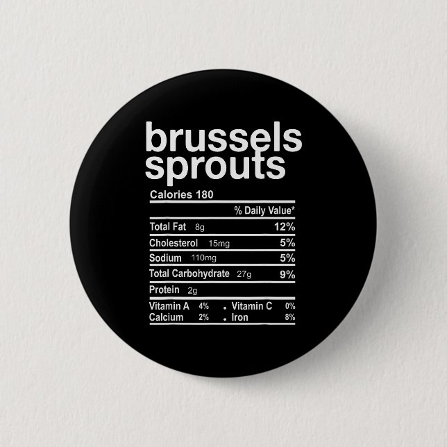 Brussels Sprout Nutrition Facts Funny Thanksgiving Button (Vorderseite)