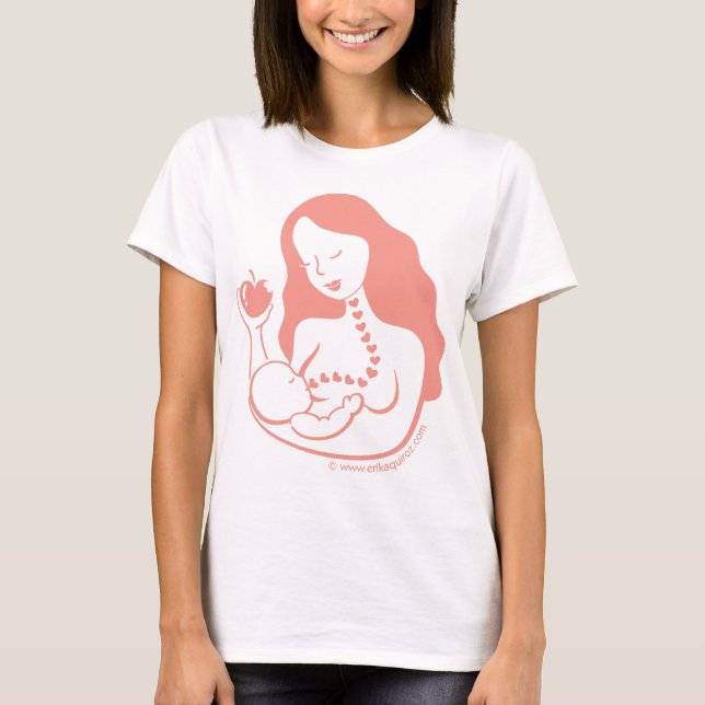 Brust-Füttern der Mutter und des Babys, gesunde T-Shirt (Vorderseite)