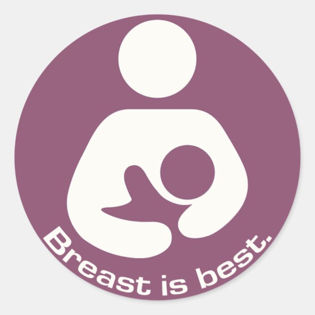 Brust ist das beste Symbol Runder Aufkleber (Vorderseite)