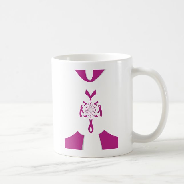 Brust-Krebs-Bewusstsein Art Print Kaffeetasse (Rechts)