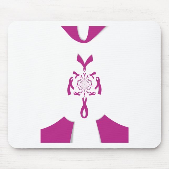 Brust-Krebs-Bewusstsein Art Print Mousepad (Vorne)