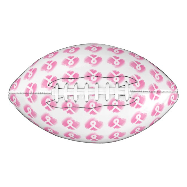 Brust-Krebs-Bewusstsein Ribbon Wasserfarbe Football (Vorderseite)