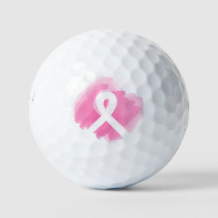 Brust-Krebs-Bewusstsein Ribbon Wasserfarbe Golfball