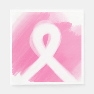 Brust-Krebs-Bewusstsein Ribbon Wasserfarbe Serviette