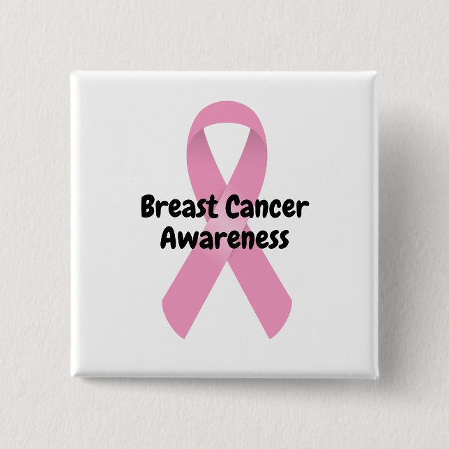 Brust-Krebs-Bewusstsein rosa Band-benutzerdefinier Button (Vorderseite)