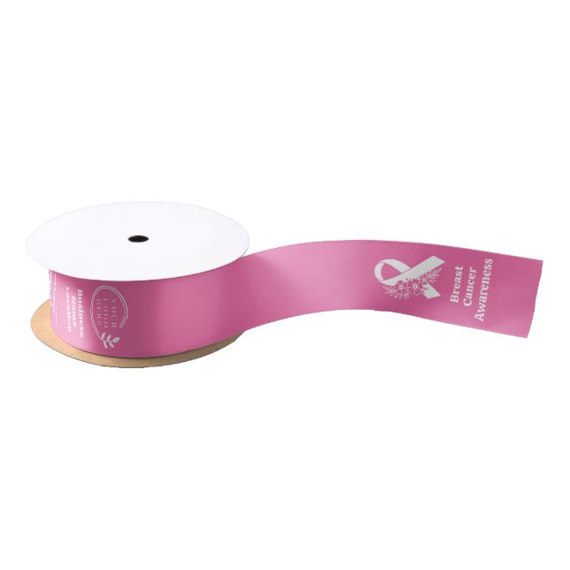 Brust-Krebs-Bewusstsein rosa Multifunktionslogo Satinband (Spule)