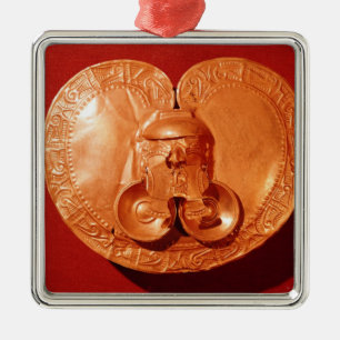 Brust mit einem menschlichen Gesicht Silbernes Ornament